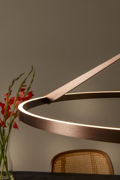 Lucide APPLAUSE - Pendant light - Ø 80 cm - LED Dim. - CCT - 1x50W 2700K/4000K - Hand Wave Sensor - Coffee - Premium